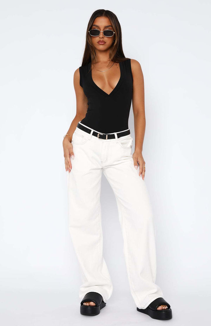 Women's casual wide jeans with high waist and fashionable cut Lune London