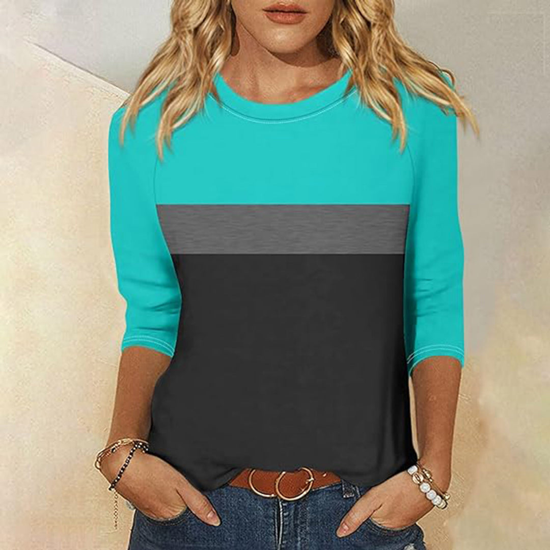 Lune London women's casual T-shirt with trendy color block design