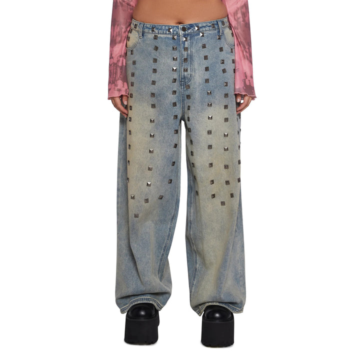 Loose women’s jeans with striking stud embellishments Lune London