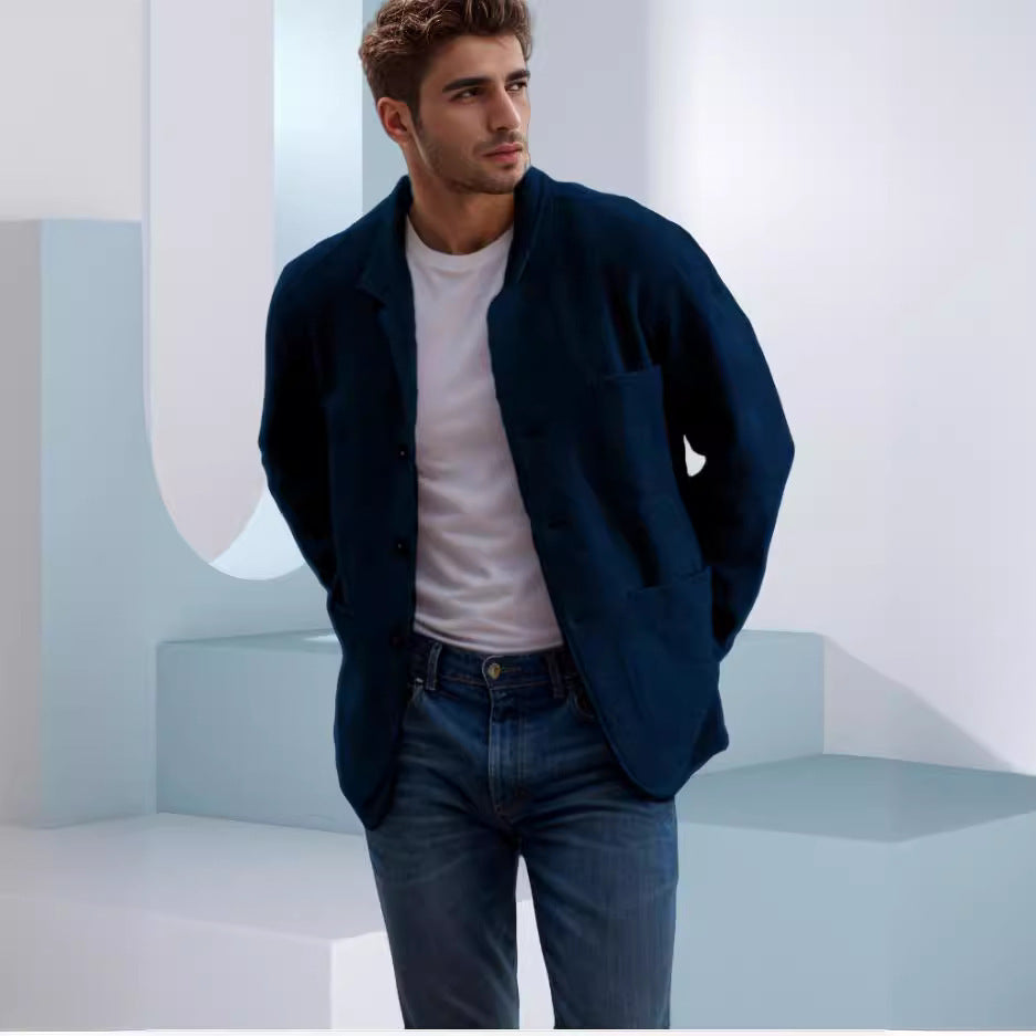 Casual wool jacket for men with practical pockets and button closure Lune London