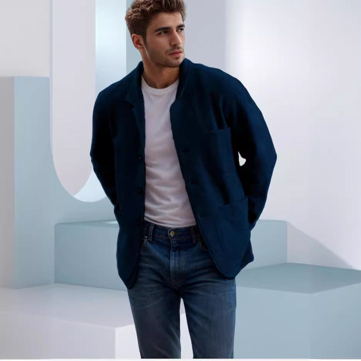Casual wool jacket for men with practical pockets and button closure Lune London