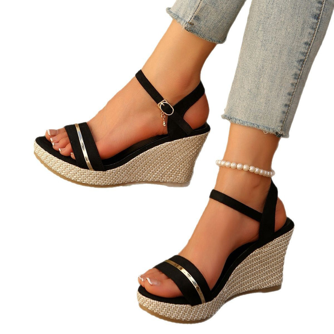 Wedge sandals for women with refined straps and a chic espadrille design Lune London