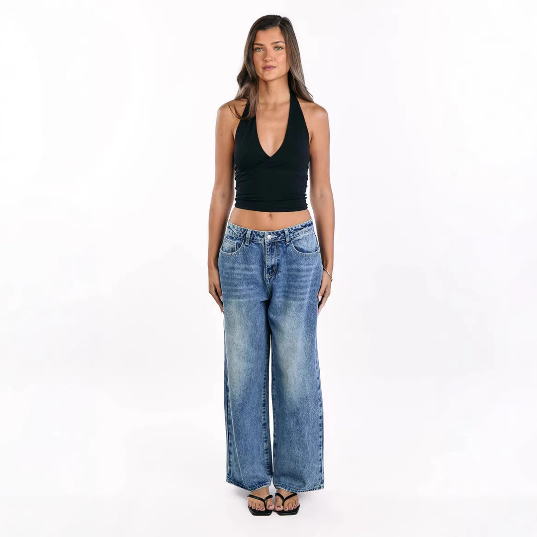 Women's wide-cut jeans with a high waist and casual style Lune London