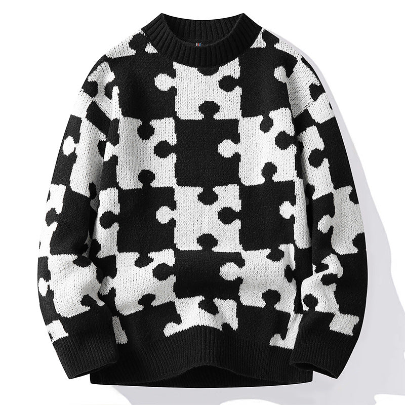Ladies Round Neck Sweater with Soft Cotton Patterns Lune London