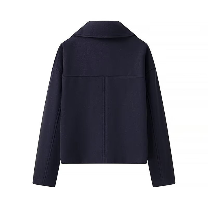 Lune London trendy cropped women's blazer jacket with double-breasted and flap side pockets