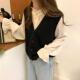 Knitted vest for women with V-neck and stylish buttons Lune London
