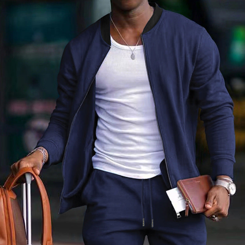 Sporty bomber jacket for men with elastic inserts and practical zipper Lune London