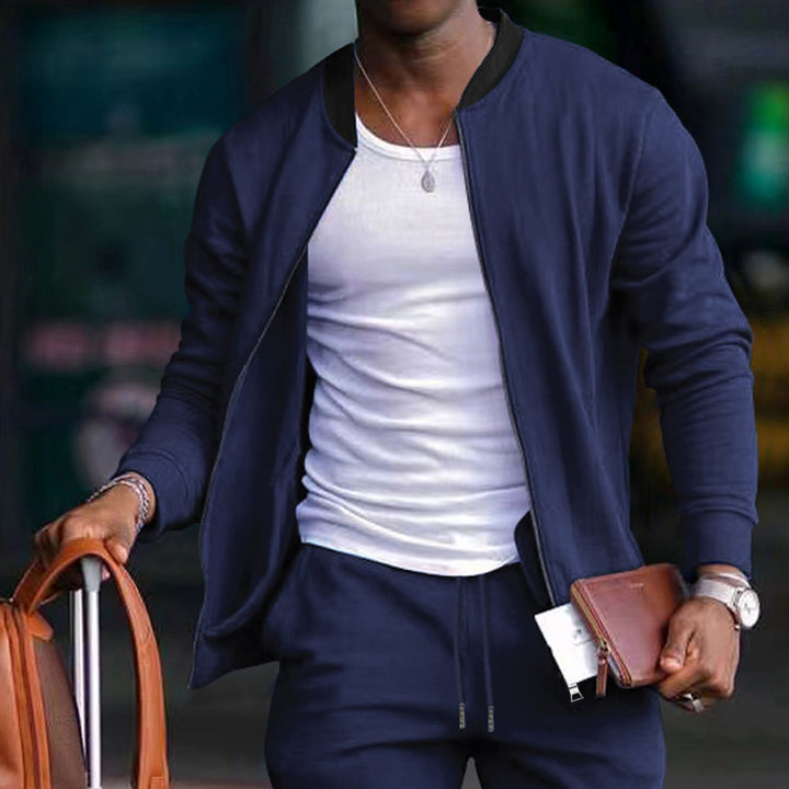 Sporty bomber jacket for men with elastic inserts and practical zipper Lune London