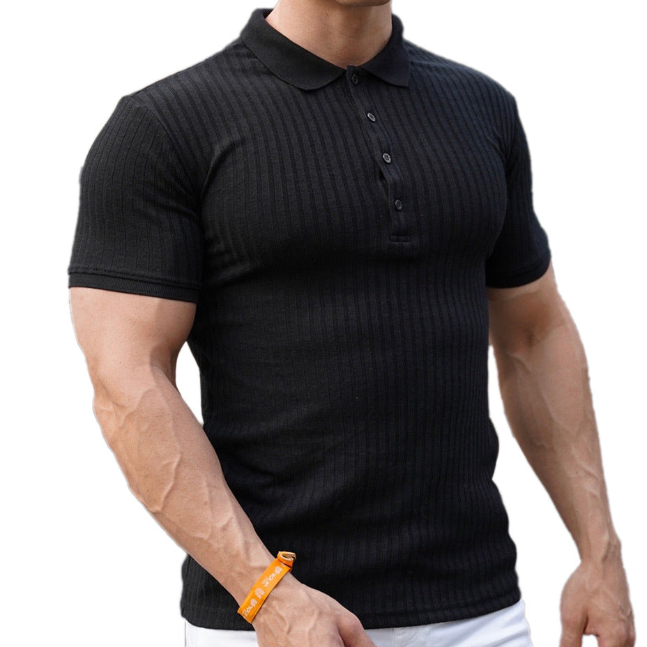 Men's short sleeve polo shirt in breathable structured fabric with stylish collar Lune London