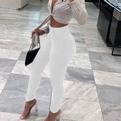 Skinny jeans for women with trendy tear details Lune London