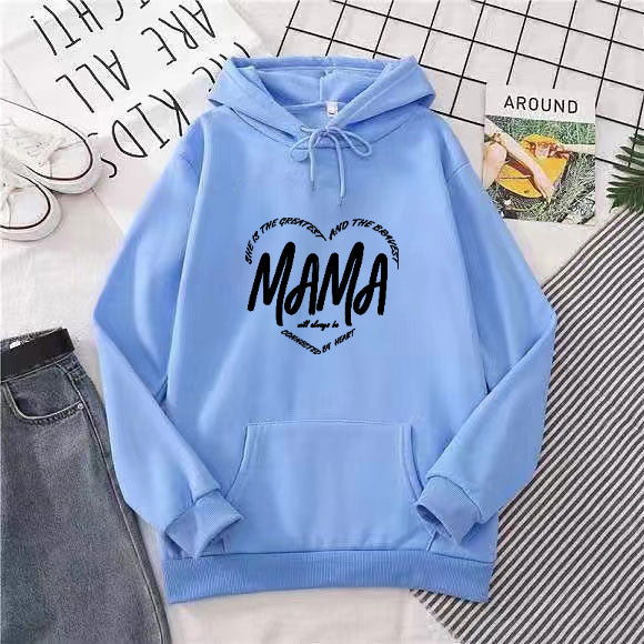 Women's hooded sweatshirt with creative mama motif Chic & Stil