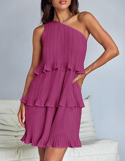 Asymmetrical ruffle dress for women with ruffle details Lune London