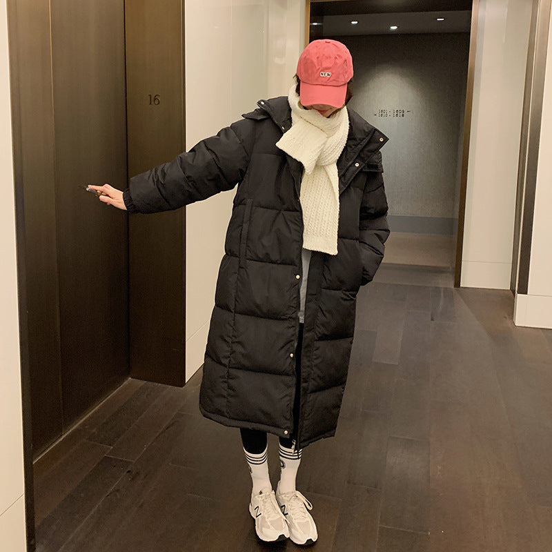 Ladies Long insulated winter parka with hood and additional inner pockets Lune London