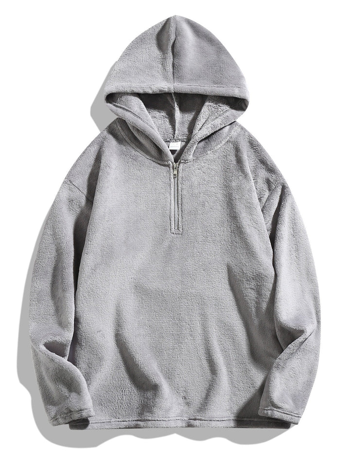 Men's cozy fleece hoodie with practical zip opening Lune London