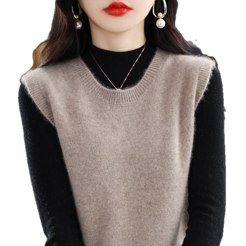 Gilet en tricot léger pour femme avec élégant col rond Chic & Stil