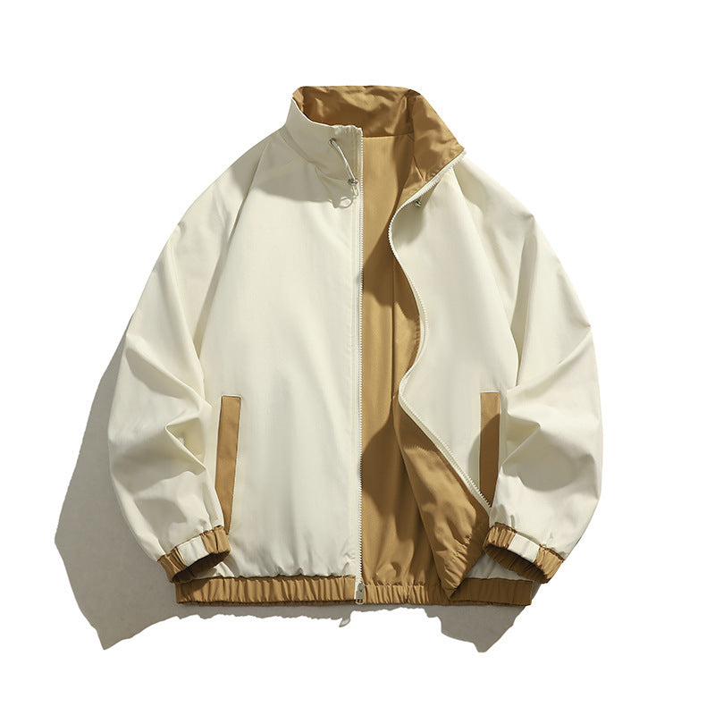 Sporty transition jacket for men with elastic cuffs and practical zippered pockets Lune London