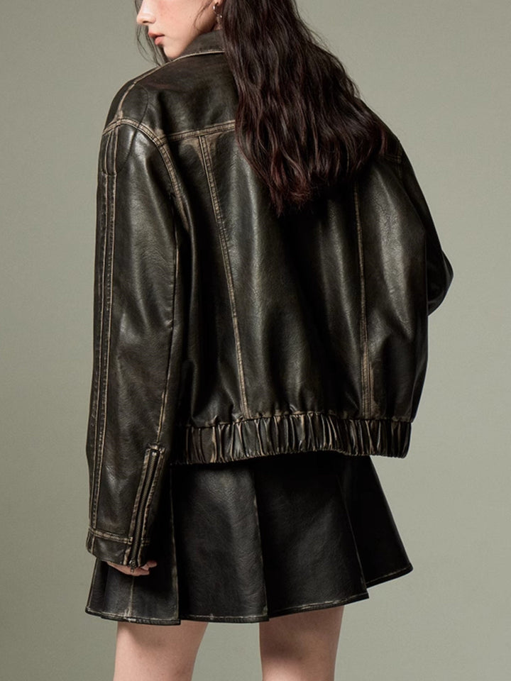 Lune London | Bow Zipper Leather Jacket
