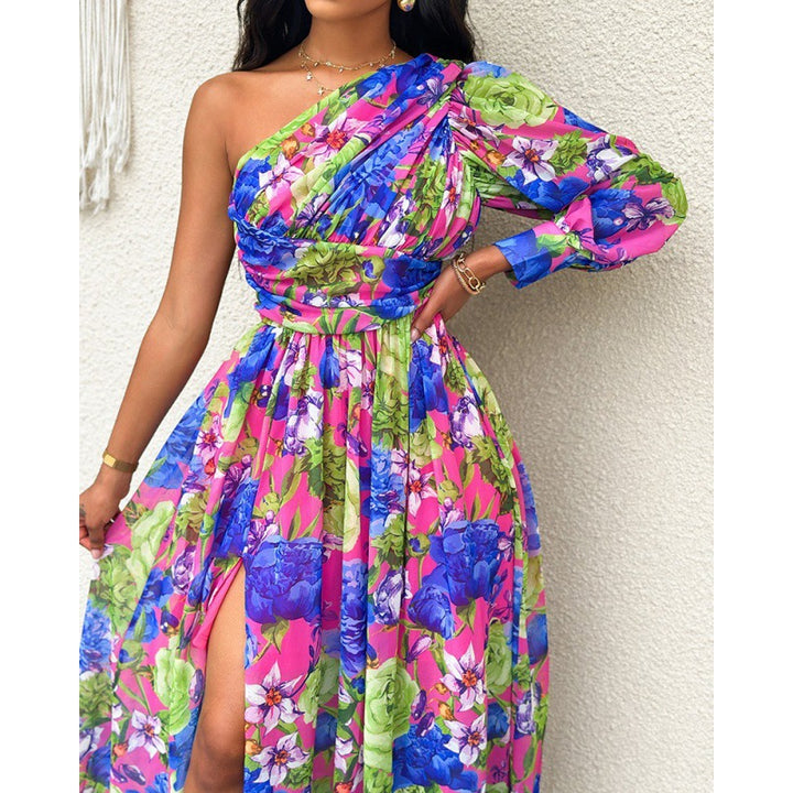 Lune London Women's One-Shoulder Floral Maxi Dress