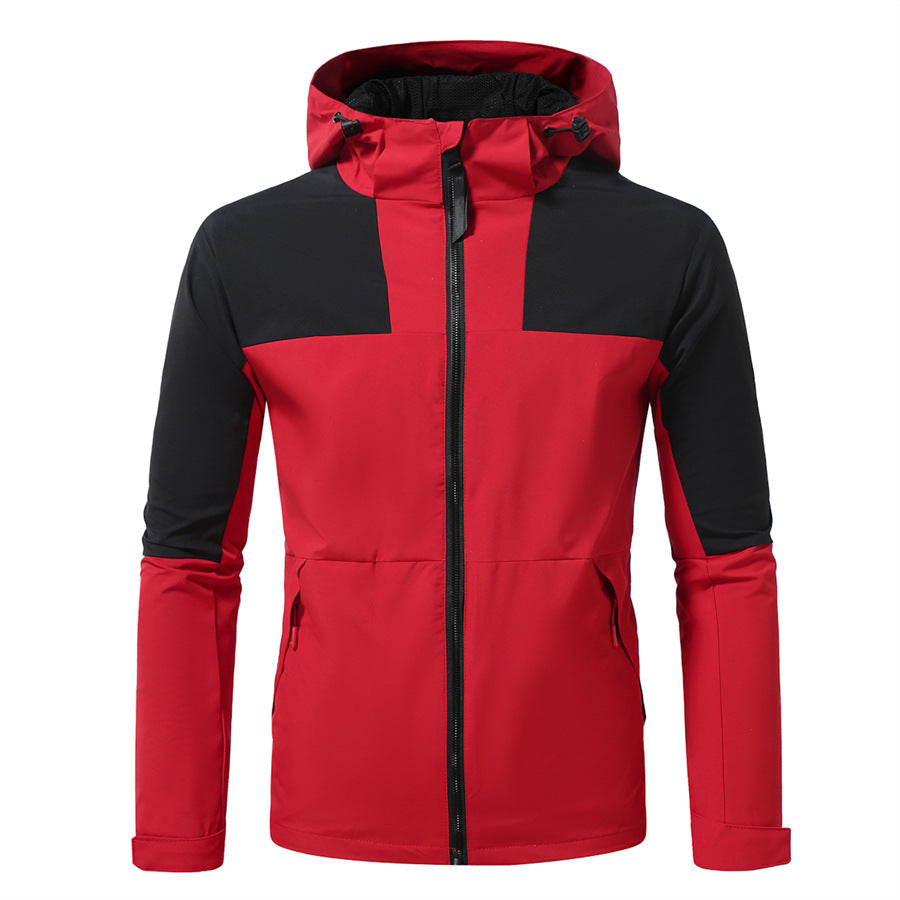 Functional outdoor jacket for men with adjustable hood area Lune London