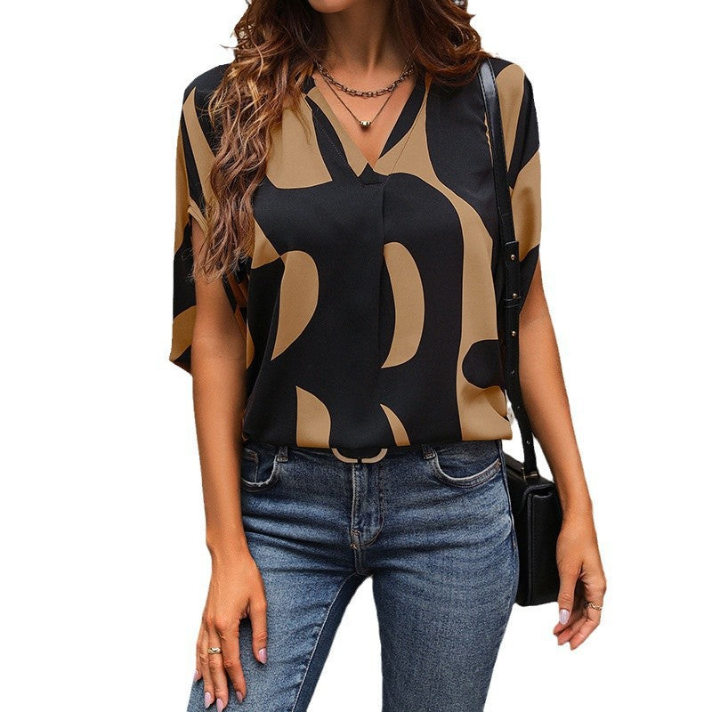 Women Abstract Print Blouse Stylish Lune London