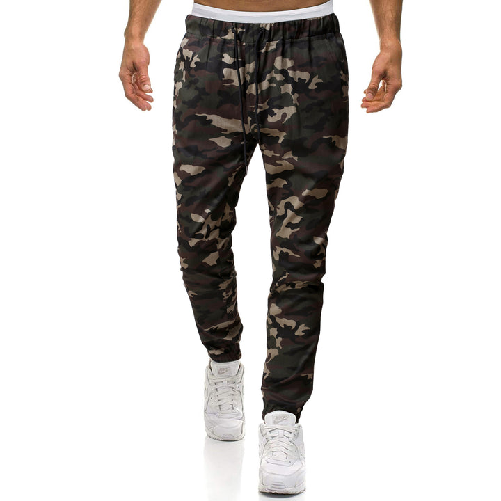 Men's cargo pants with a stylish camouflage design and an elastic waistband Lune London