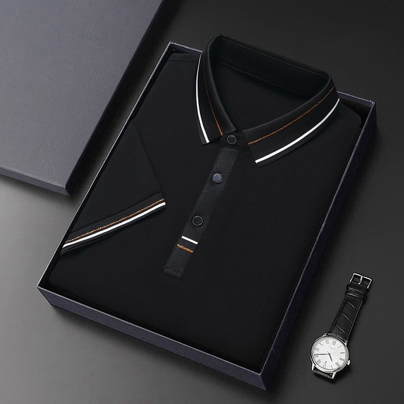 Men's modern polo in textured material with elegant accents Lune London