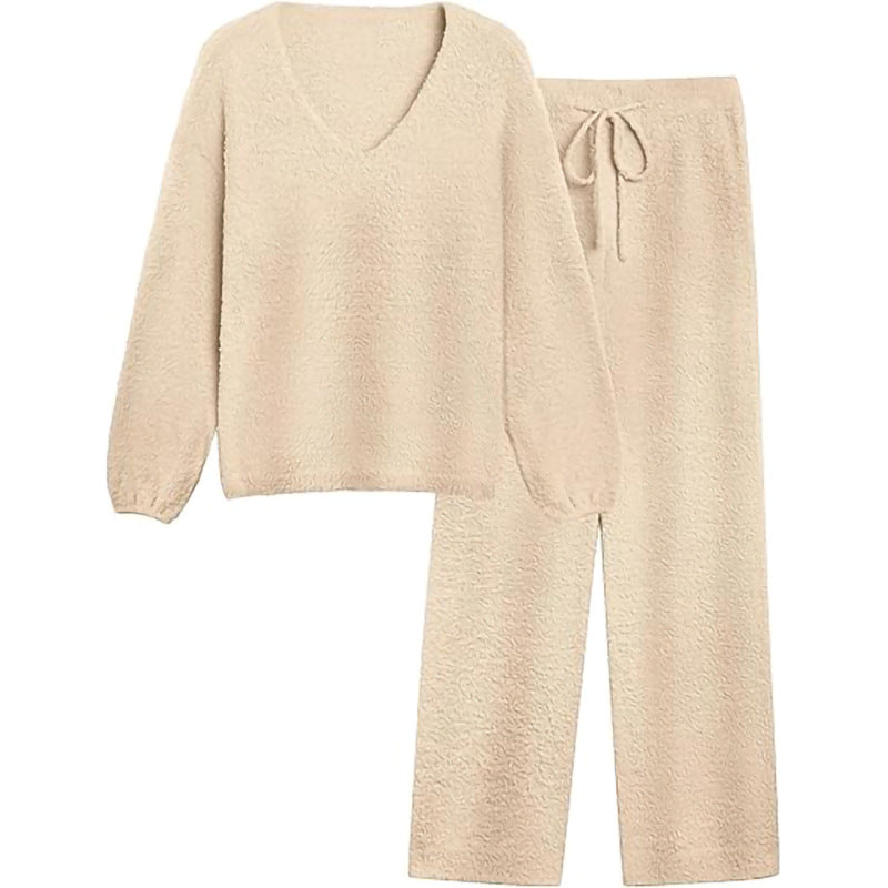 Ladies Casual V Neck Loungewear Set Lune London