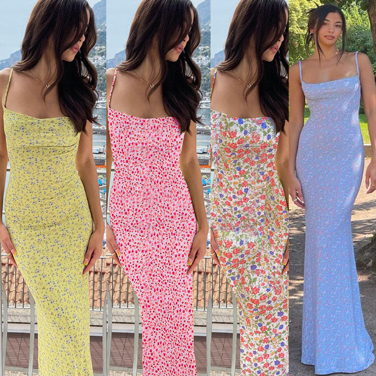 Chic and elegant floral bodycon maxi dress for women