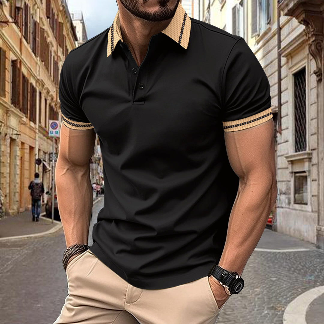 Stylish performance polo for men with contrasting collar Lune London