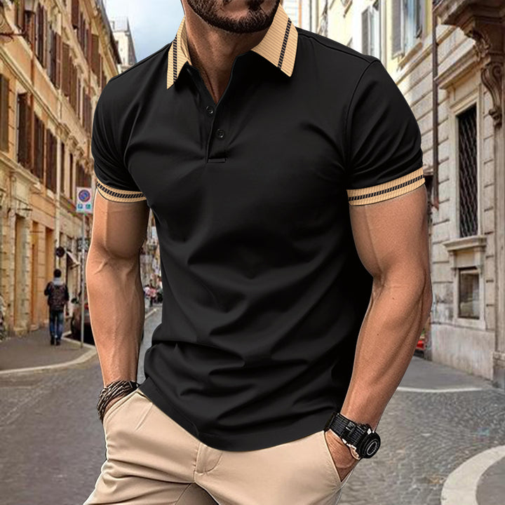 Stylish performance polo for men with contrasting collar Lune London