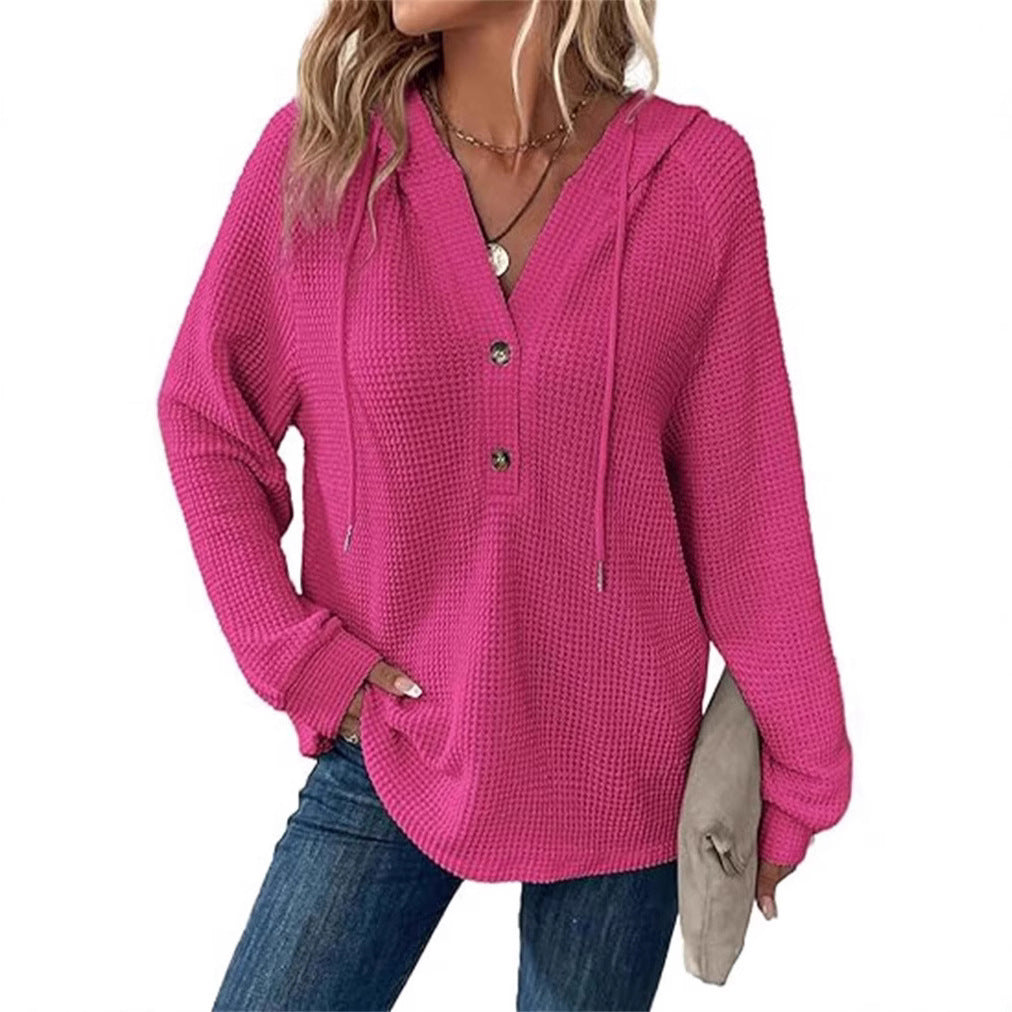 Ladies hooded sweatshirt in waffle texture Lune London