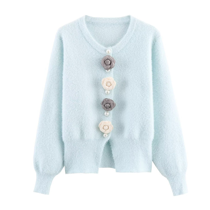Ladies Cozy Knit Vest with Elegant Floral Details Lune London