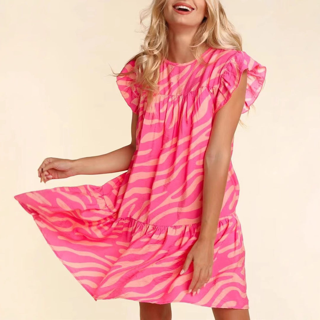Ladies Mini Fluid Ruffled Chic Dress