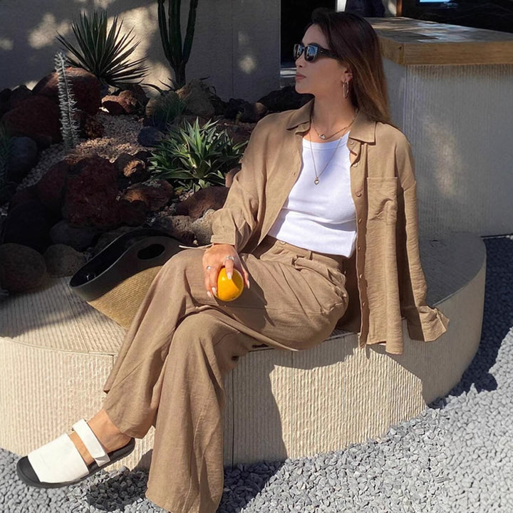 Women's Comfortable Lounge Set made of light fabric with elegant details Lune London