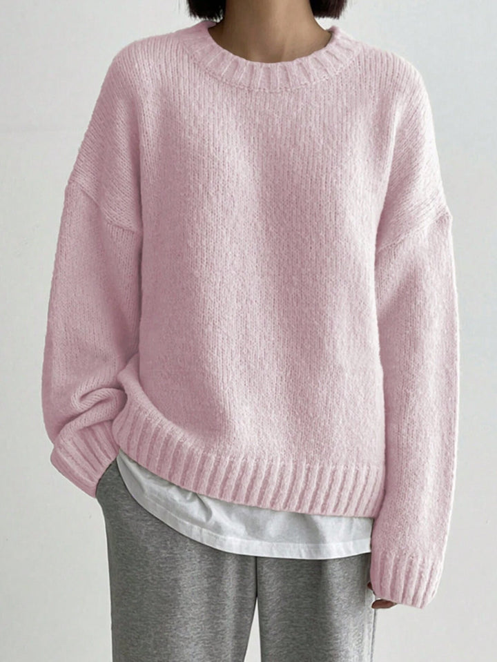 Lune London | Sweater - Women's Autumn Oversized Round Neck Knit Sweater
