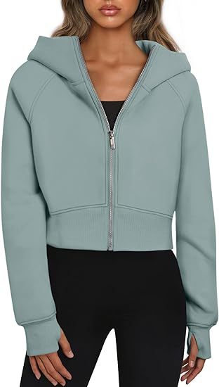 Cropped hoodie jacket for women with full zip Lune London