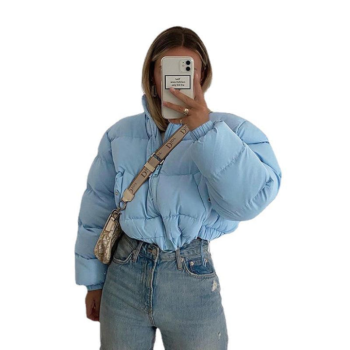 Quilted jacket for women with high collar and shorter cut Lune London