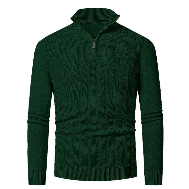 Men's knitted sweater with high collar and lovely cable knit design Lune London