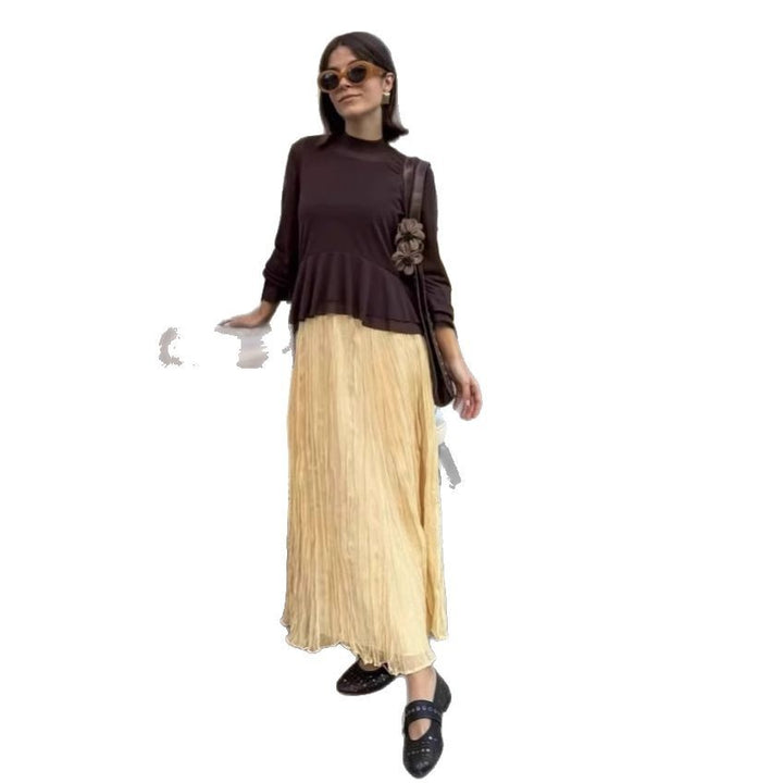 Fluid maxi skirt for women with elastic waist and voluminous cut Lune London