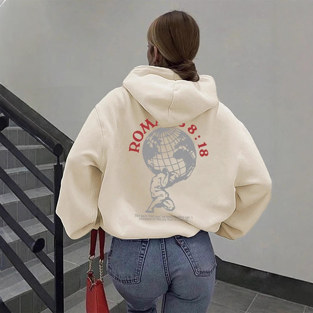 Women's hoodie with inspiring world motif and high-quality print Chic & Stil