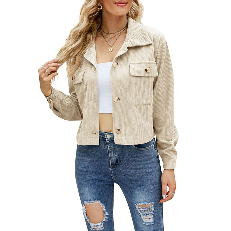 Short women's jacket with split design and side pockets Lune London