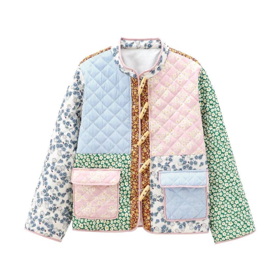 Veste matelassée pour femmes avec motif patchwork coloré Chic & Stil
