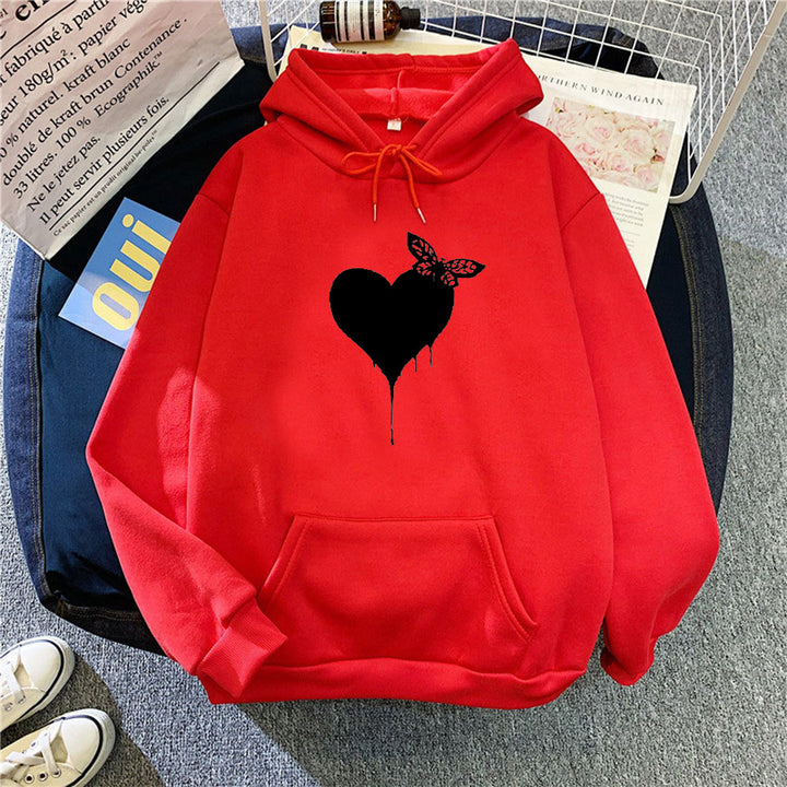 Women's Hoodie with Creative Heart Design Chic & Stil