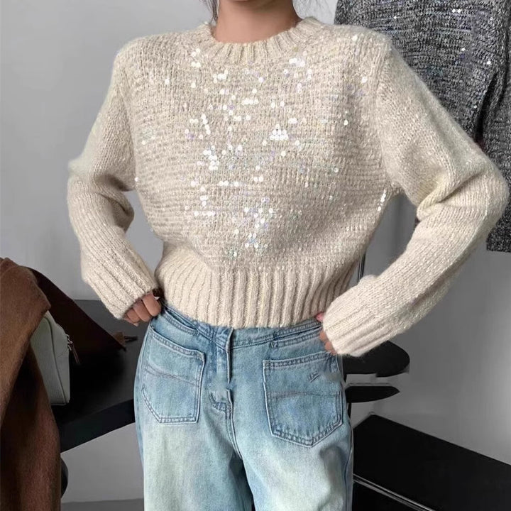 Sparkling knit sweater for women with texture and loose fit Lune London