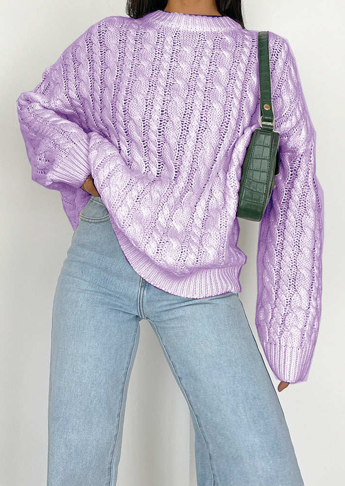 Chunky knit sweater for women with a refined twisted pattern in soft material Lune London
