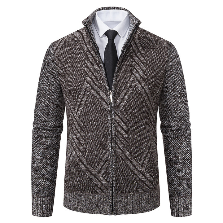 Men's knit jacket with modern geometric patterns Lune London