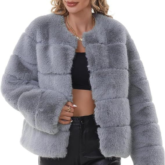 Fashionable faux fur jacket for women with a striking cut Lune London
