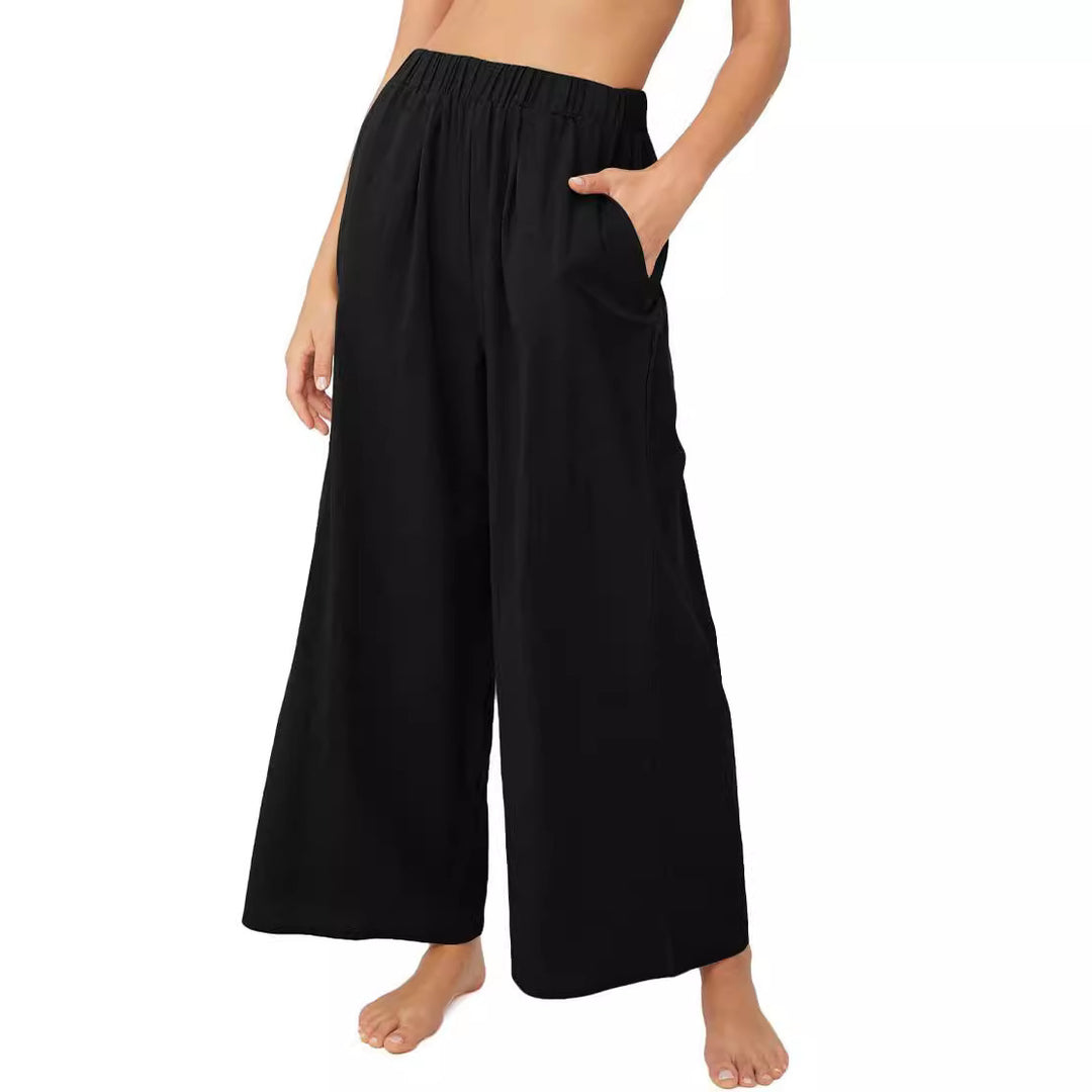 Summer pants for women, loose-fitting, with elastic waist and practical side pockets Chic and Style