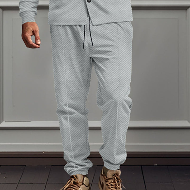 Men's branded jogger pants with elastic waistband and practical side pockets Lune London