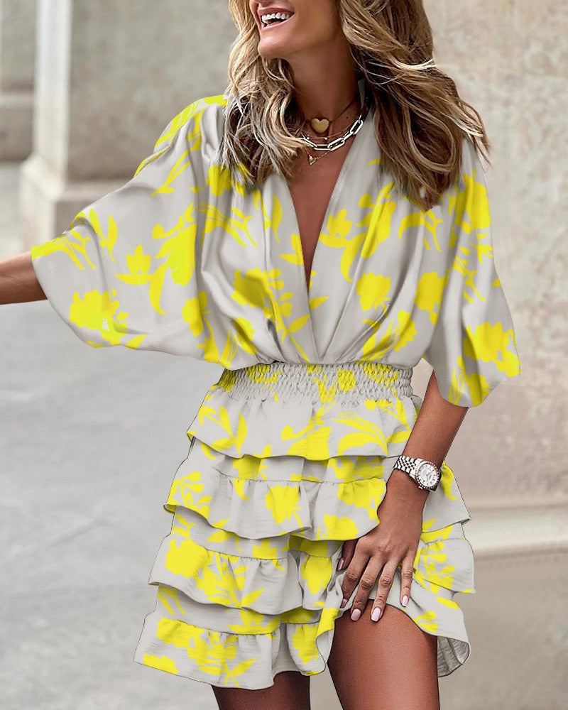 Airy tunic dress for ladies with romantic ruffle elements and an elastic waist Lune London